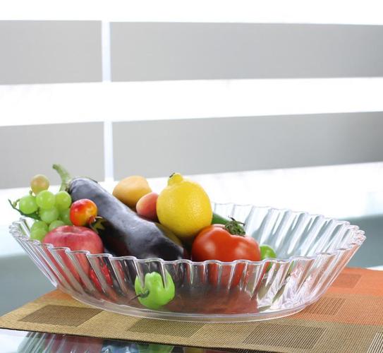 新亚厂家批发 透明塑料沙拉盘 酒店西餐用水果托盘 糖果盘